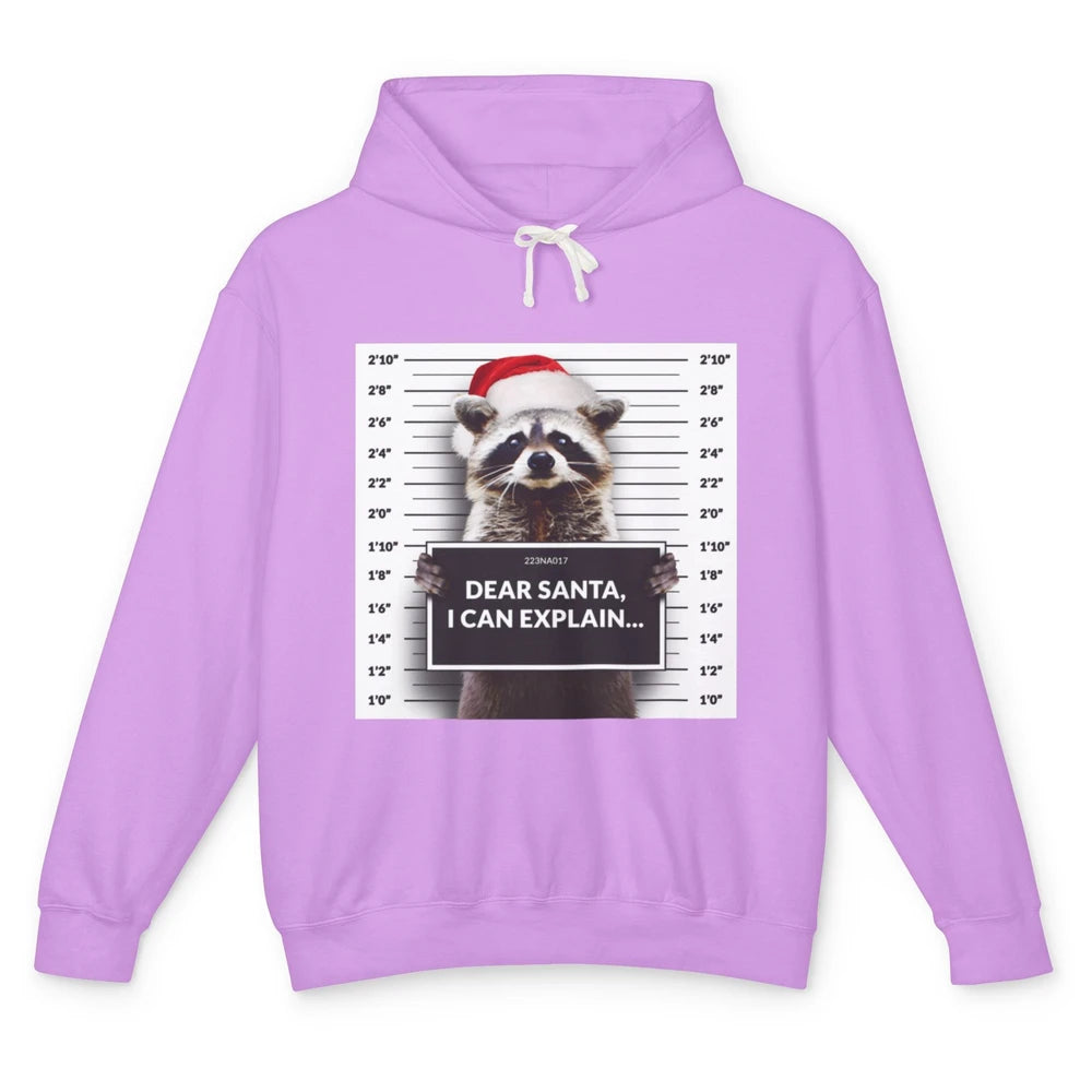 Funny Dear Santa I Can Explain Raccoon Xmas Merry Christmas Unisex Lightweight Hoodie