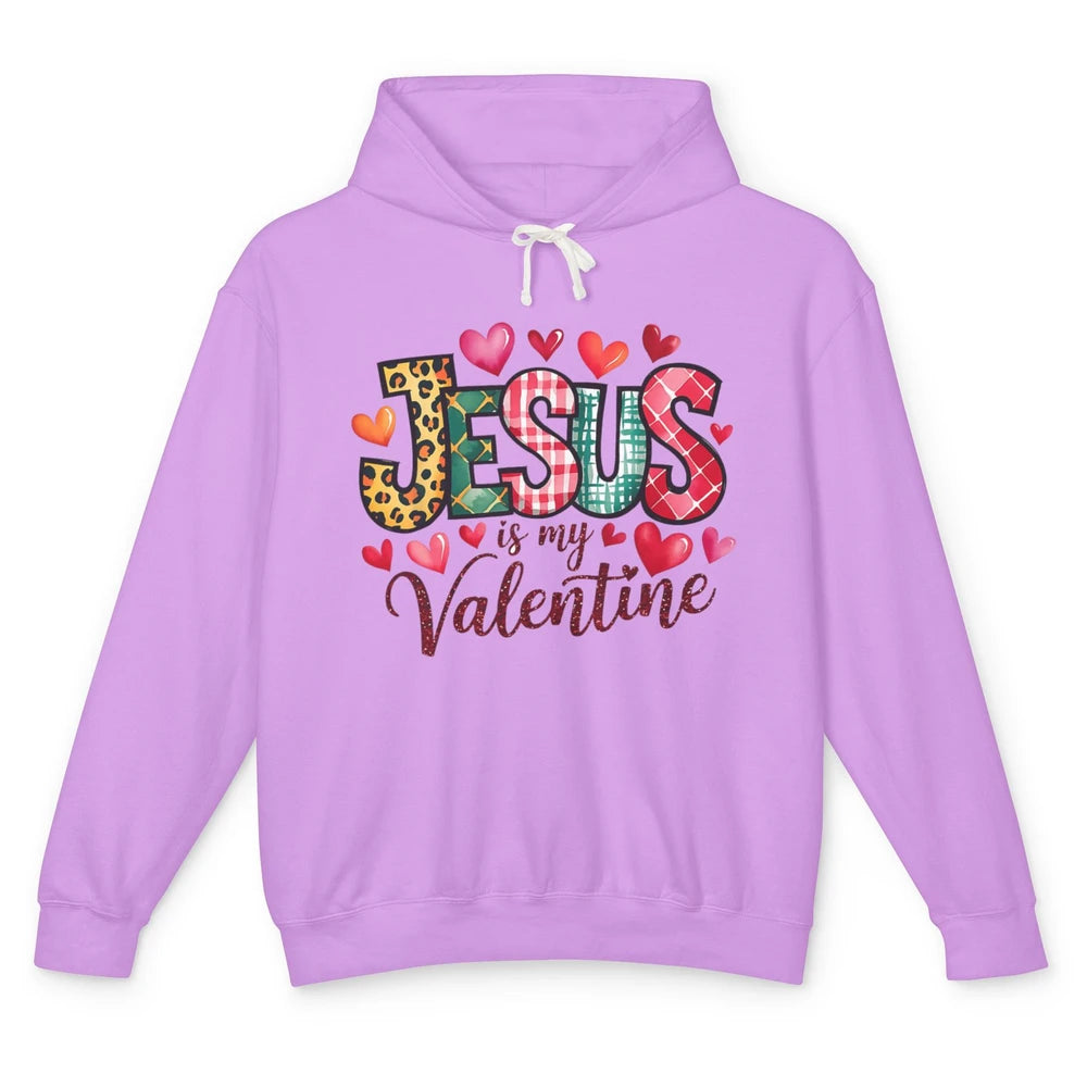 Jesus Is My Valentine Christian Religious Heart Love Bible Verse God Lover Church Unisex Lightweight Hoodie