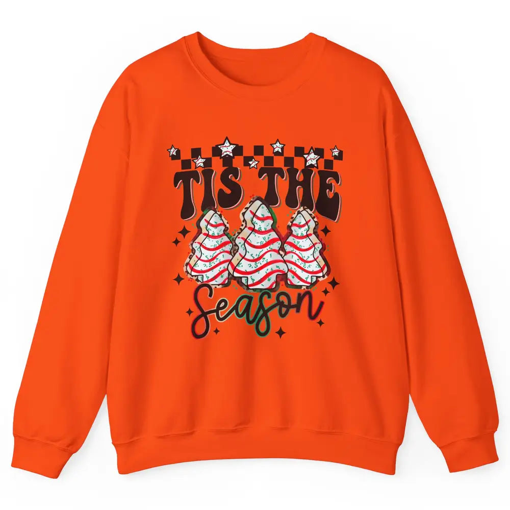 Funny Christmas Tree Cake Tis The Season Debbie Western Xmas Unisex Crewneck Sweatshirt
