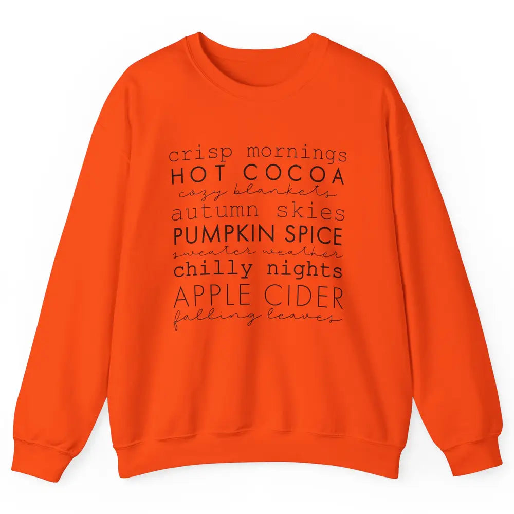 Fall Gift Sweater Weather Apple Cider Falling Leaves Autumn Unisex Crewneck Sweatshirt