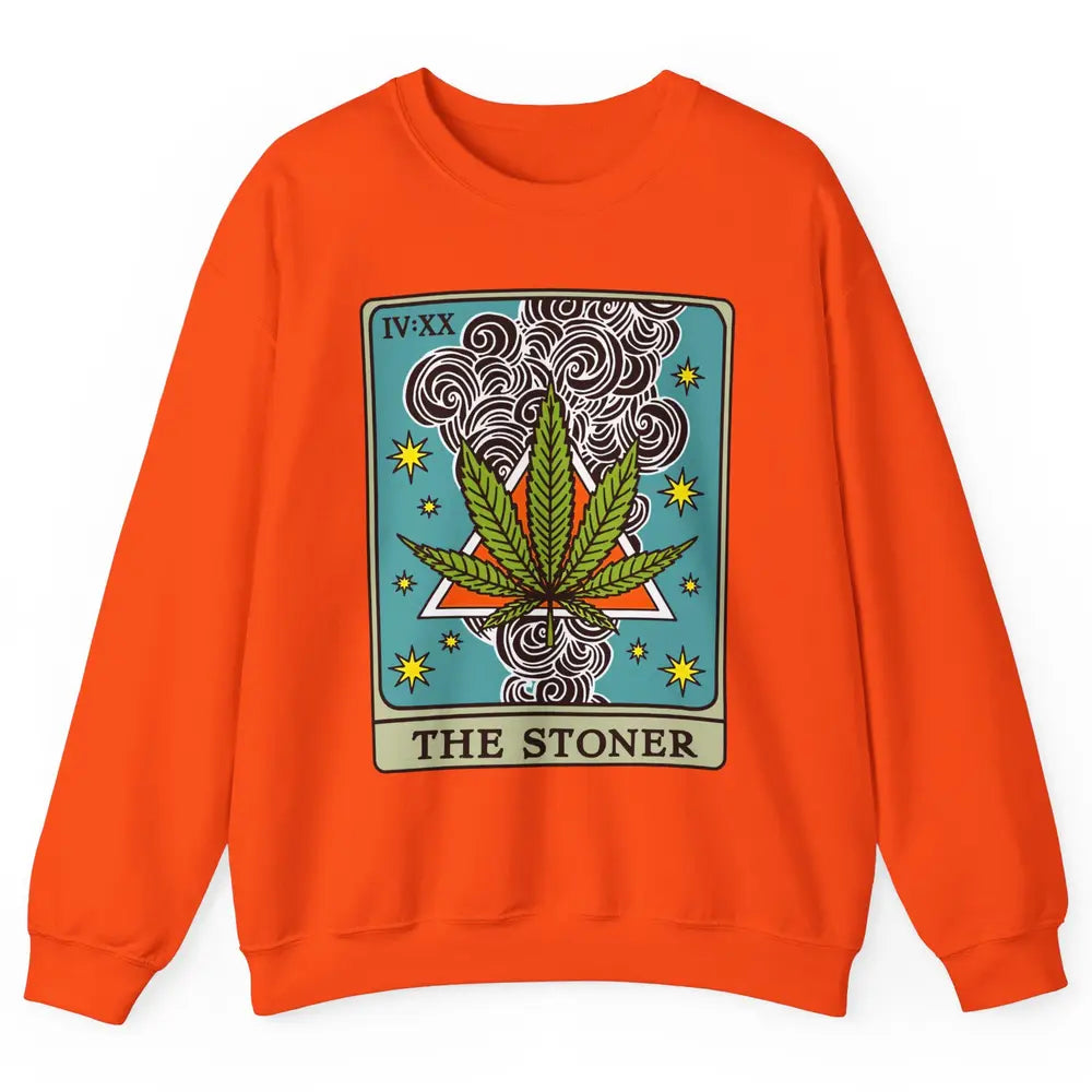 Vintage Weed The Stoner Tarot Card Weed Cannabis Marijuana Unisex Crewneck Sweatshirt