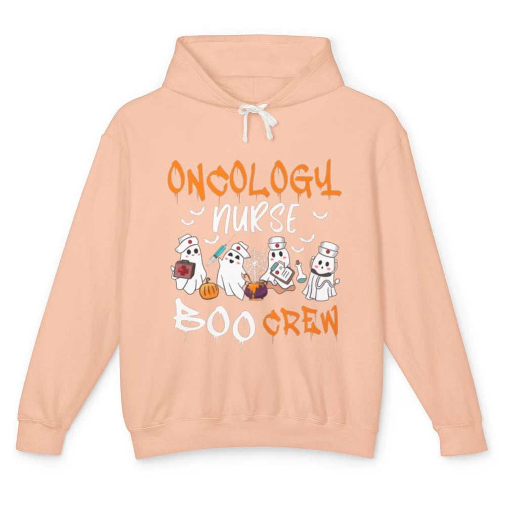 Funny Oncology Nurse Ghost Boo Crew Nursing Spooky Halloween Unisex Lightweight Hoodie