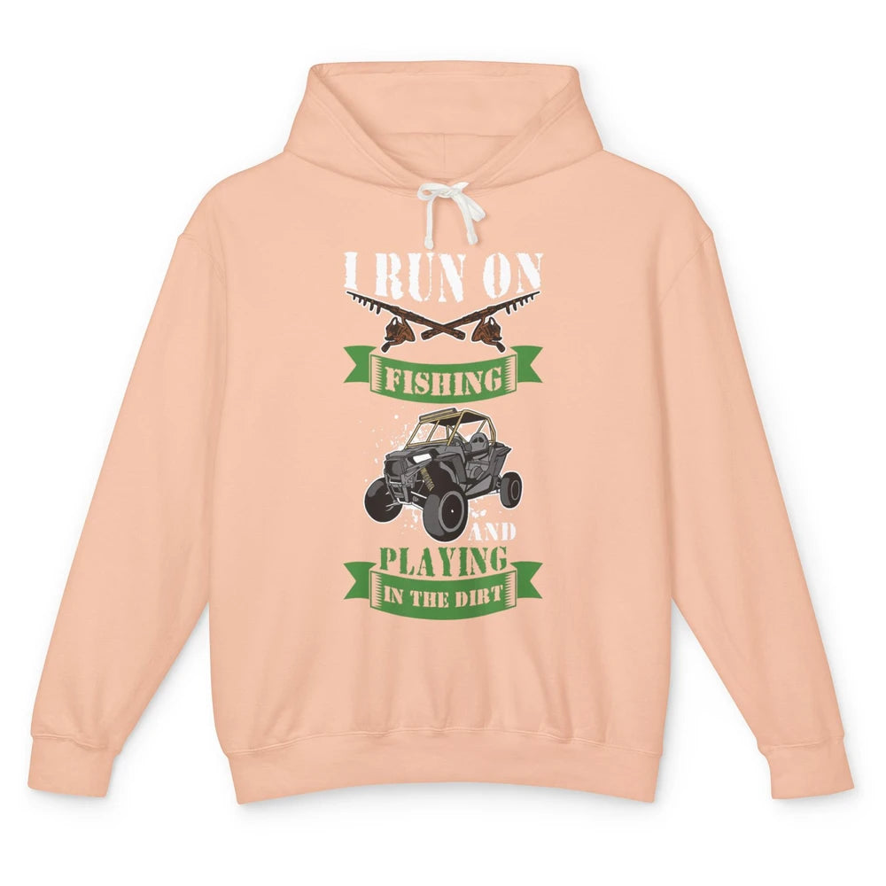 Run On Fishing Dirt 4 Wheel Truck UTV Retro ATV SXS Offroad Unisex Lightweight Hoodie