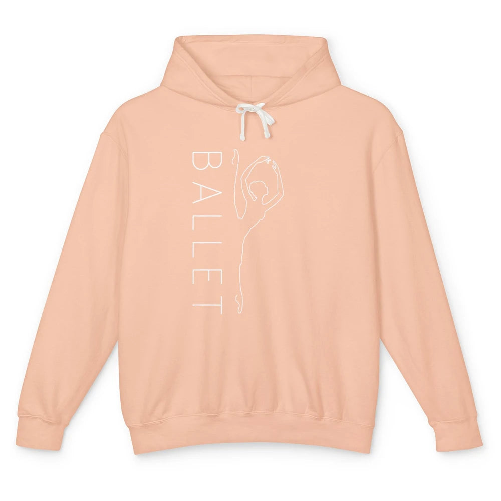 Ballet Girl On Pointe Minimalist Ballerina Dancer Dancing Unisex Lightweight Hoodie