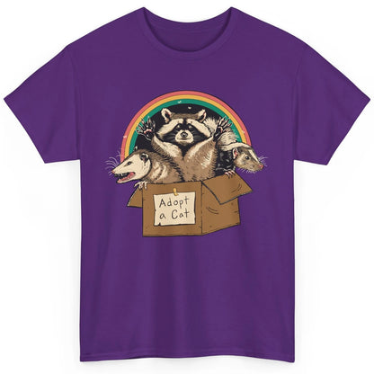 Adopt Forbidden Cats In Box Raccoon Skunks Possum Cat Lovers Classic Unisex T-Shirt