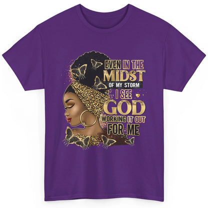 Black Girl In The Midst Of Storm Afro Woman Christian Belief Classic Unisex T-Shirt