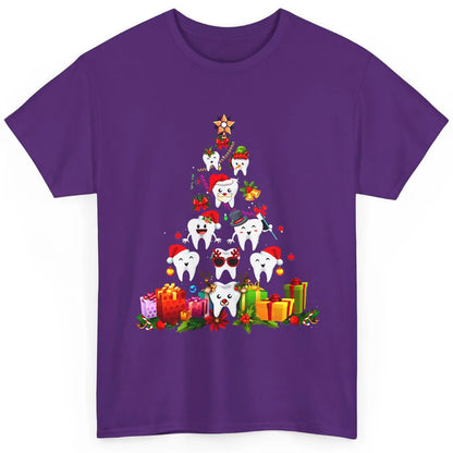 Funny Dentist Cute Teeth Christmas Tree Dental Christmas Classic Unisex T-Shirt