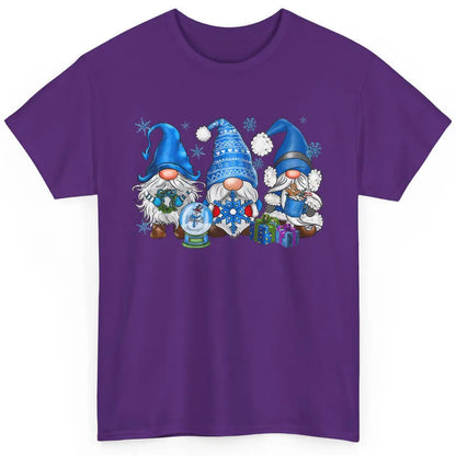 Retro Blue Snowman Gnomes Blue Christmas Winter Gnomies Xmas Classic Unisex T-Shirt