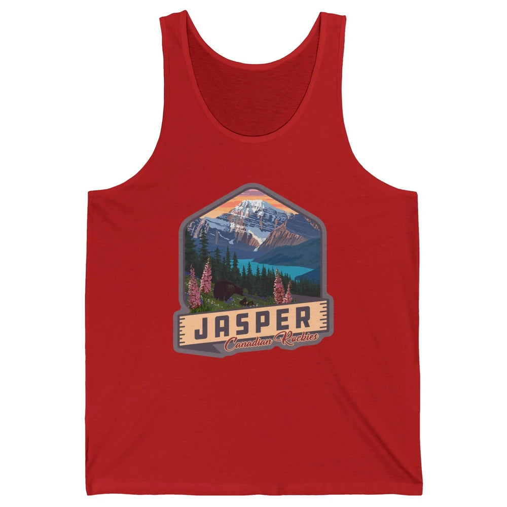 Jasper National Park Canadian Rockies US Parks Camping Unisex Jersey Tank