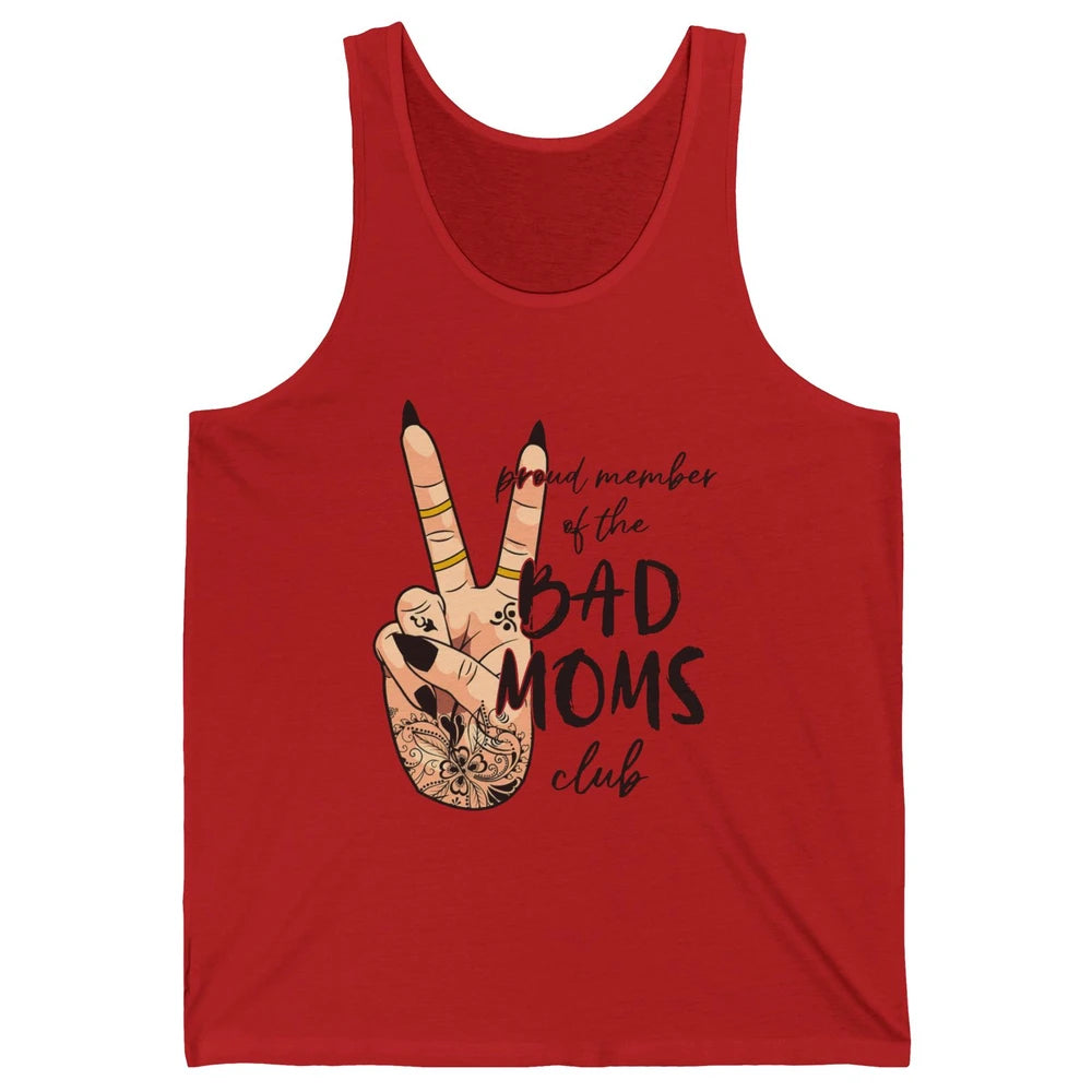 Funny Messy Bun Proud Member Of Bad Moms Club Tattoo Leopard Unisex Jersey Tank