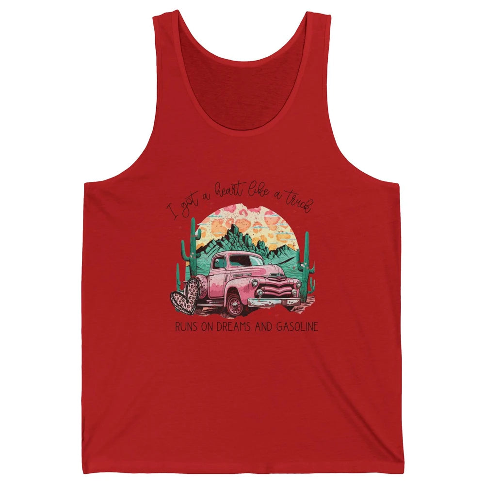 Retro Desert Truck Got A Heart Like A Truck Western Country Unisex Jersey Tank