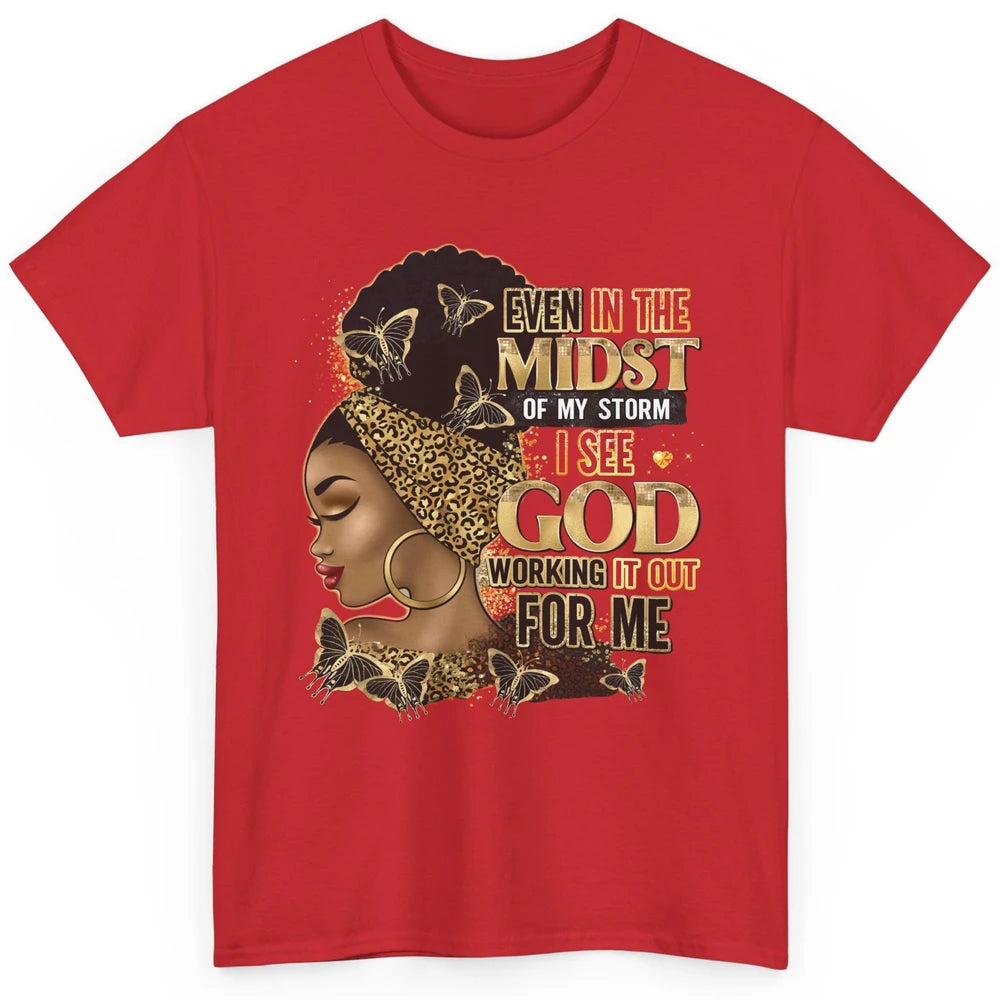 Black Girl In The Midst Of Storm Afro Woman Christian Belief Classic Unisex T-Shirt