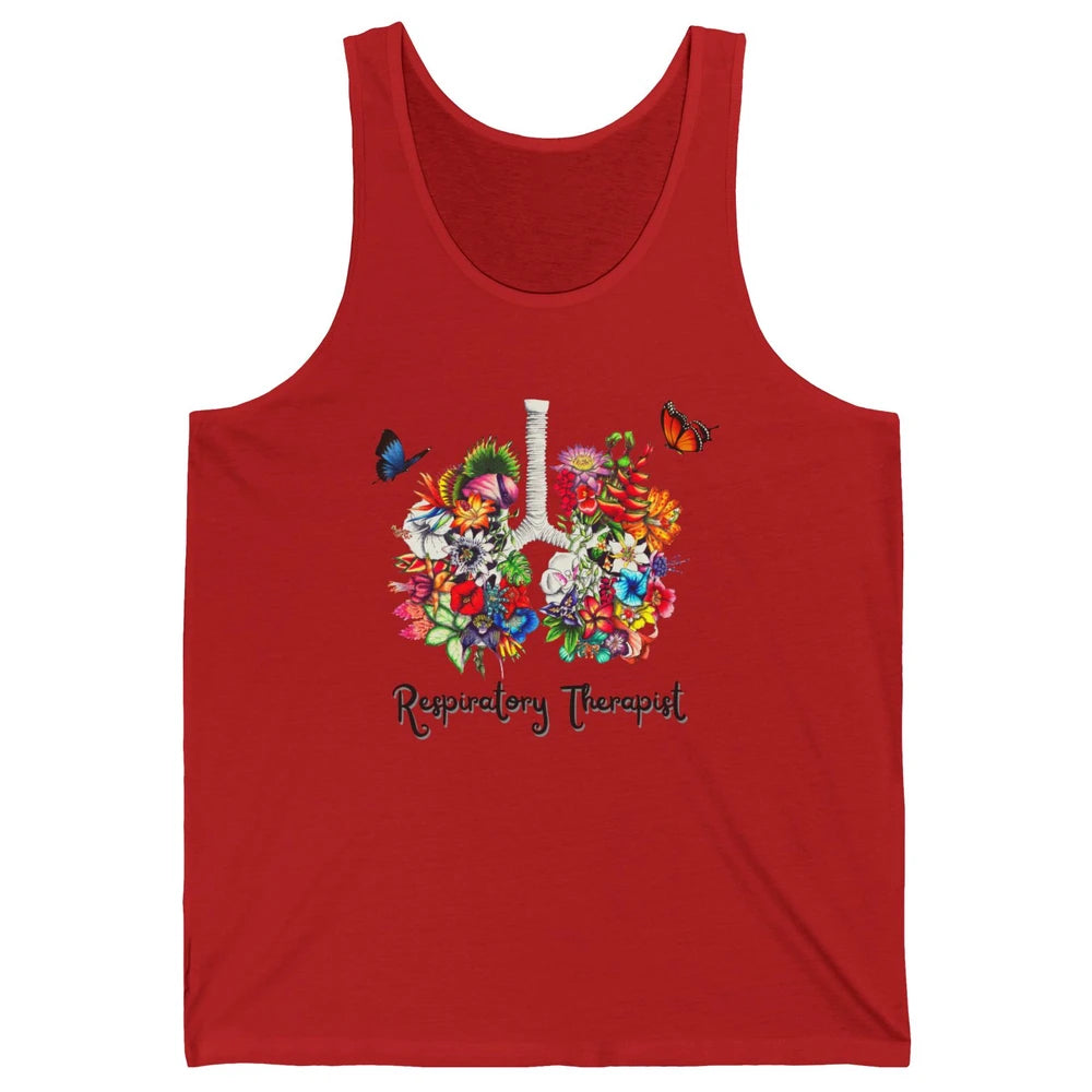 Respiratory Therapy Floral Lung Respiratory Therapist Gift Unisex Jersey Tank