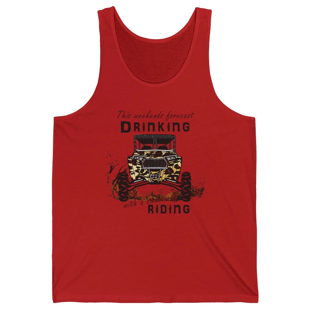Leopard UTV Weekend Forecast Drinking Mud Riding SXS Life Unisex Jersey Tank