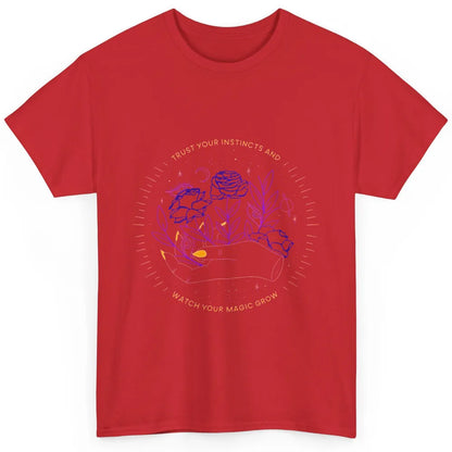 Watch Magic Grow Mystical Moon Witchy Hand Floral Rose Goth Classic Unisex T-Shirt