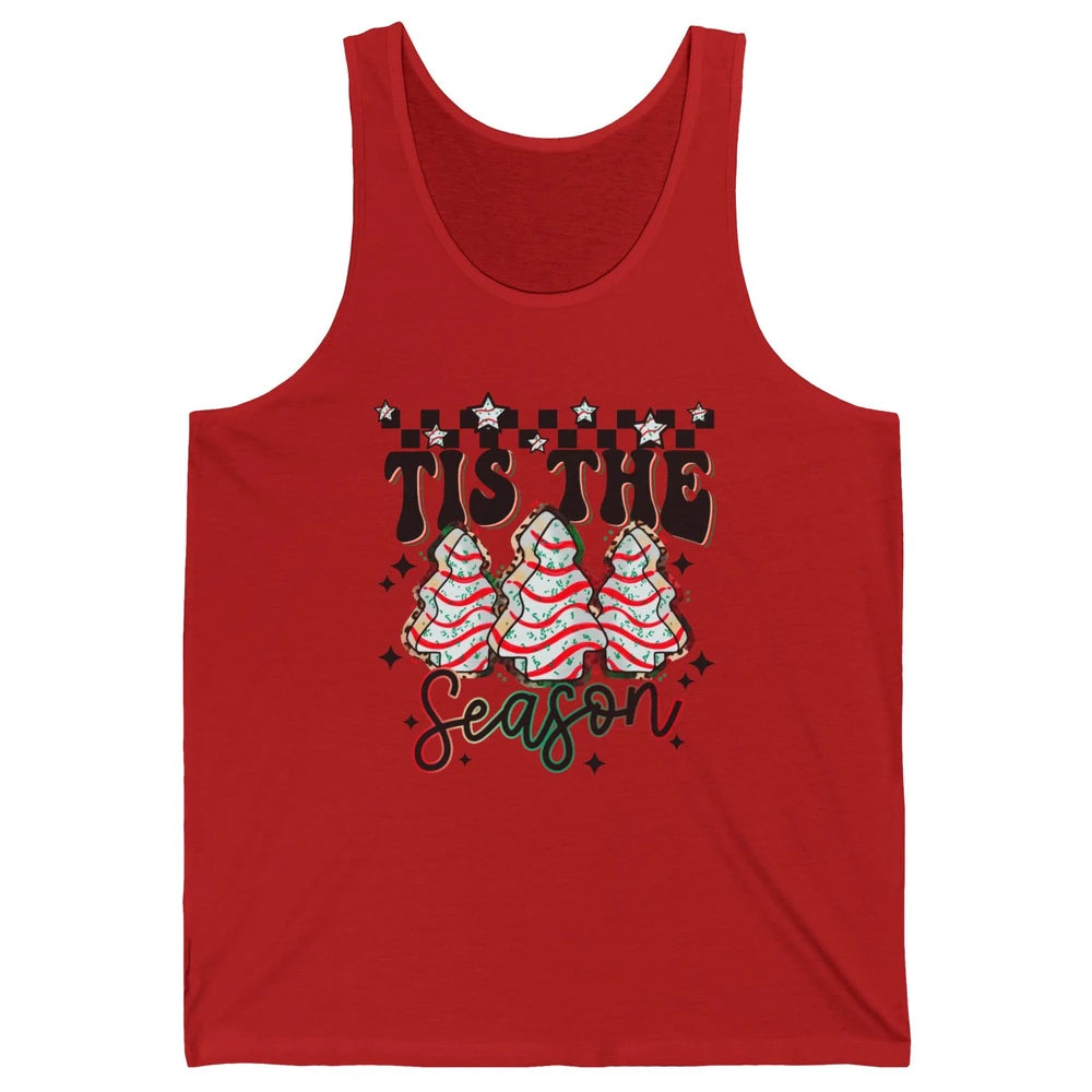 Funny Christmas Tree Cake Tis The Season Debbie Western Xmas Unisex Jersey Tank