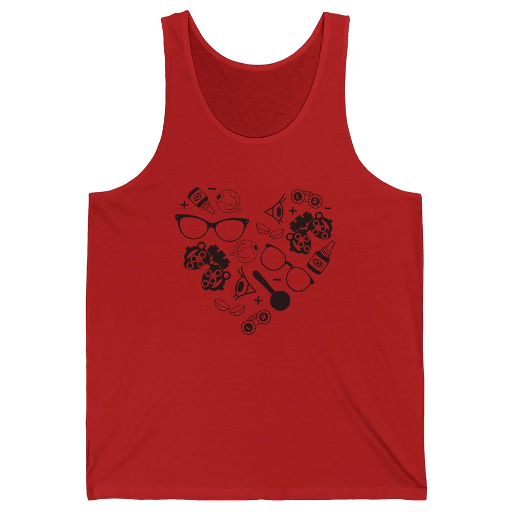 Optometry Ophthalmic Technician Symbols Heart Optician Life Unisex Jersey Tank