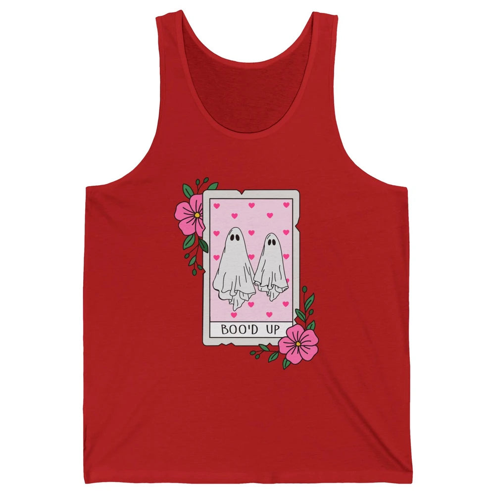 Floral Bood Up Tarot Card Valentines Day Spooky Ghost Couple Unisex Jersey Tank