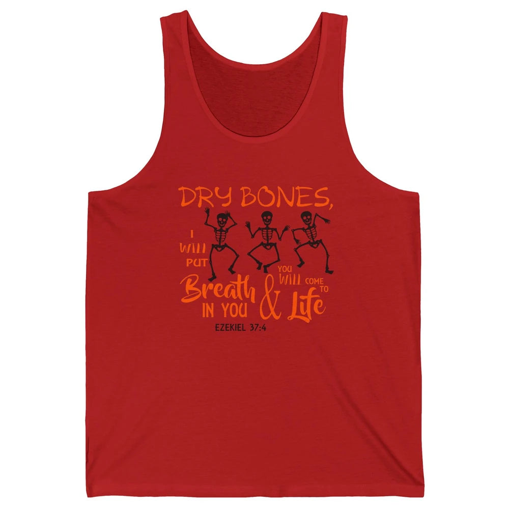 Dancing Skeleton Dry Bones Come Alive Halloween Christian Unisex Jersey Tank