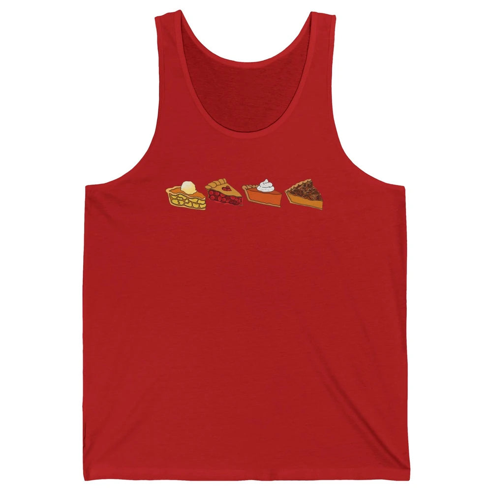Retro Thanksgiving Pies Pumpkin Pie Pecan Pie Apple Pie Fall Unisex Jersey Tank