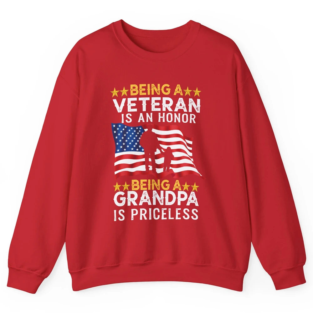 Being A Veteran Is An Honor Army Dad US Military Day Unisex Crewneck Sweatshirt