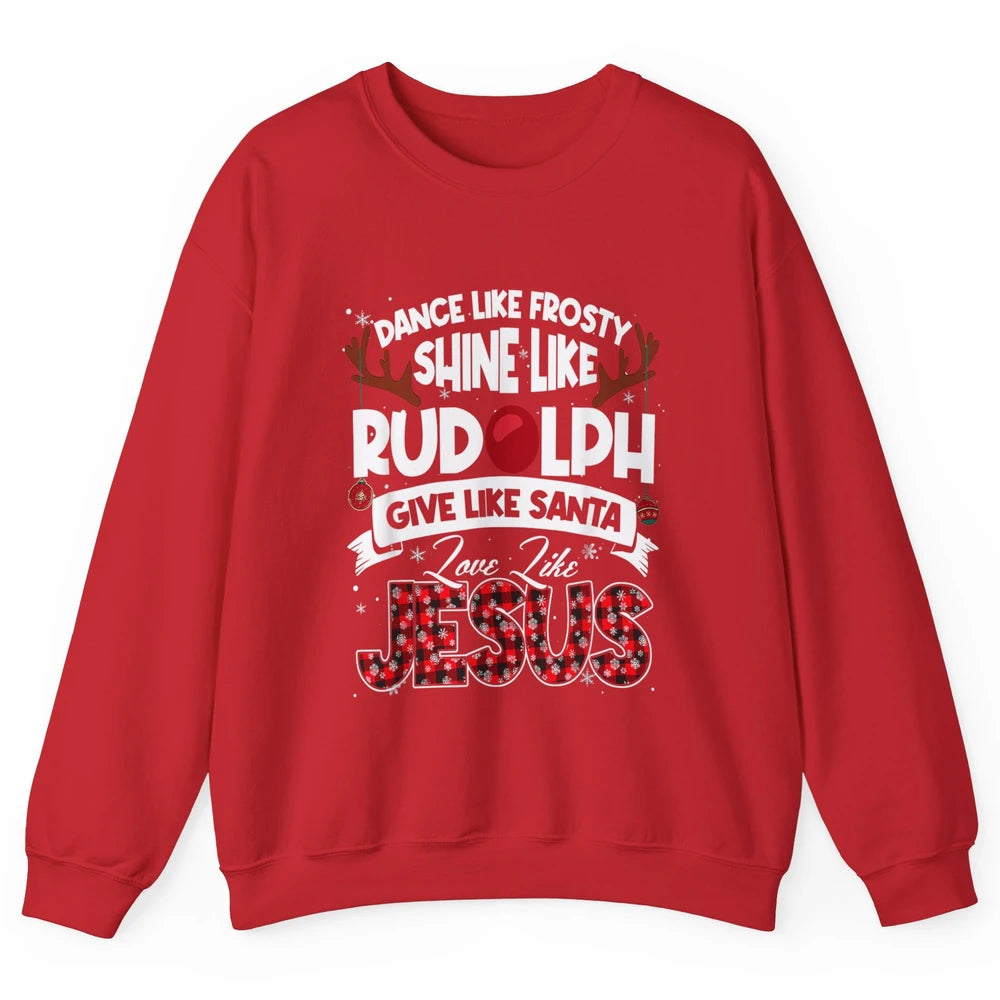 Merry Christmas Santa Frosty Rudolph Jesus Xmas God Reindeer Unisex Crewneck Sweatshirt