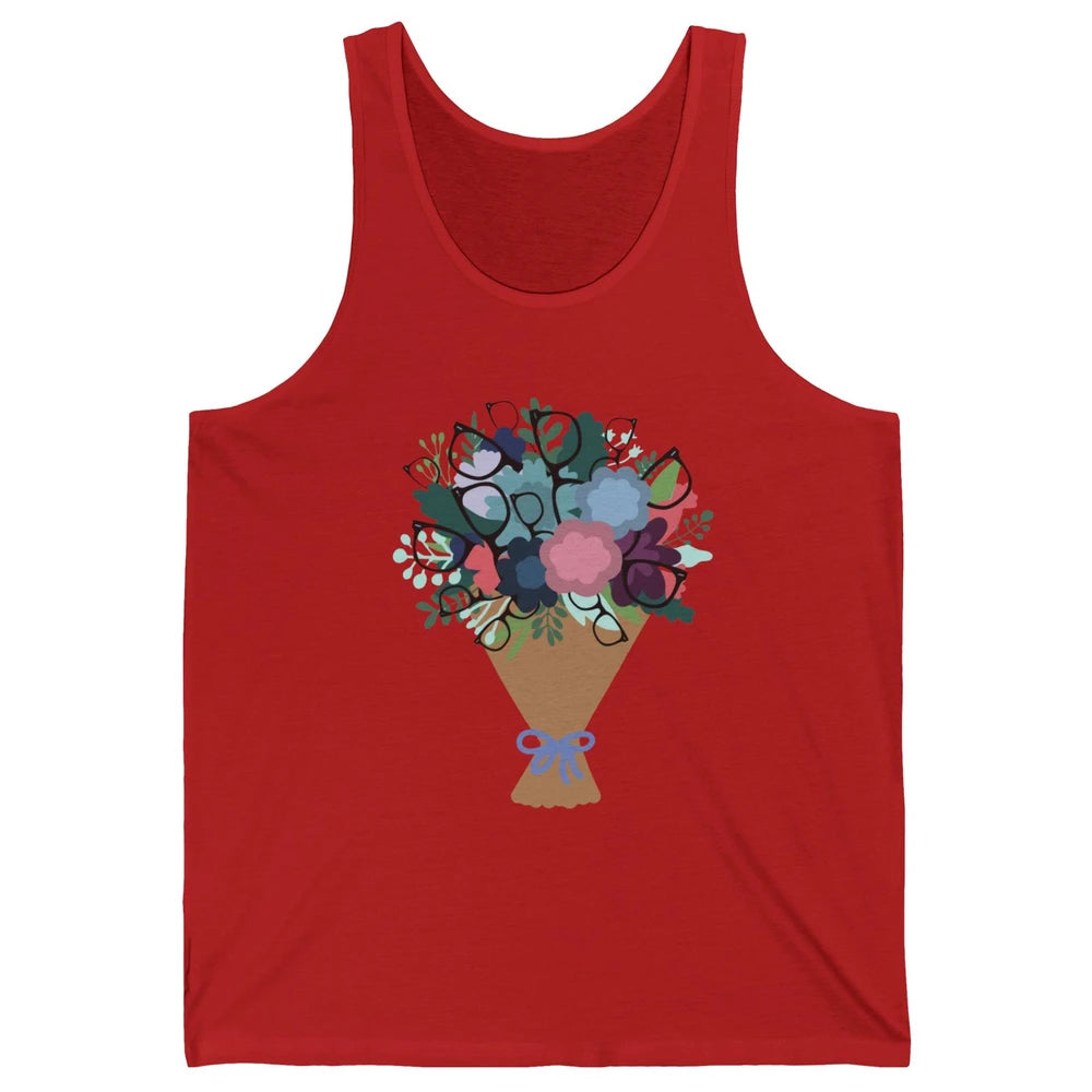 Funny Optometrist Eyeglasses Bouquet Optician Life Optometry Unisex Jersey Tank