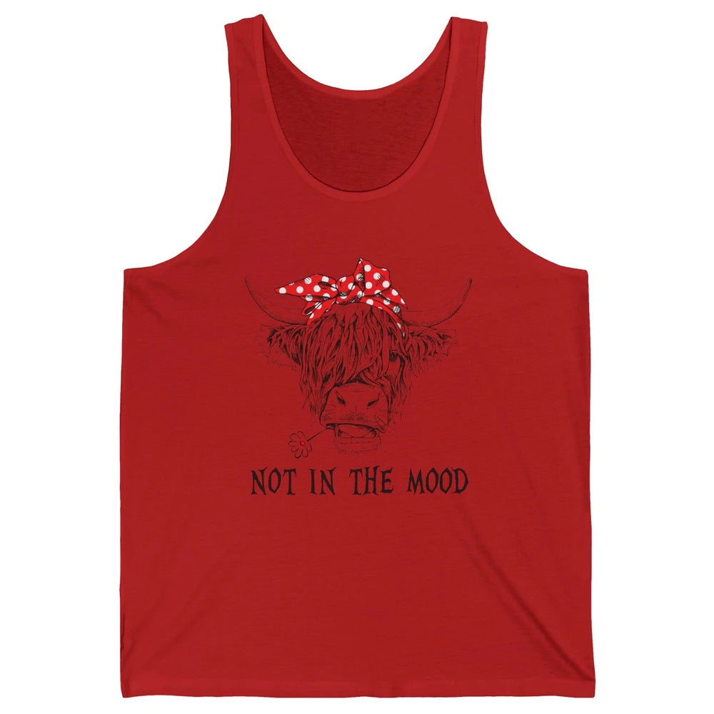 Funny Highland Cow Bandana Not In The Mood Western Cattle Unisex Jersey Tank