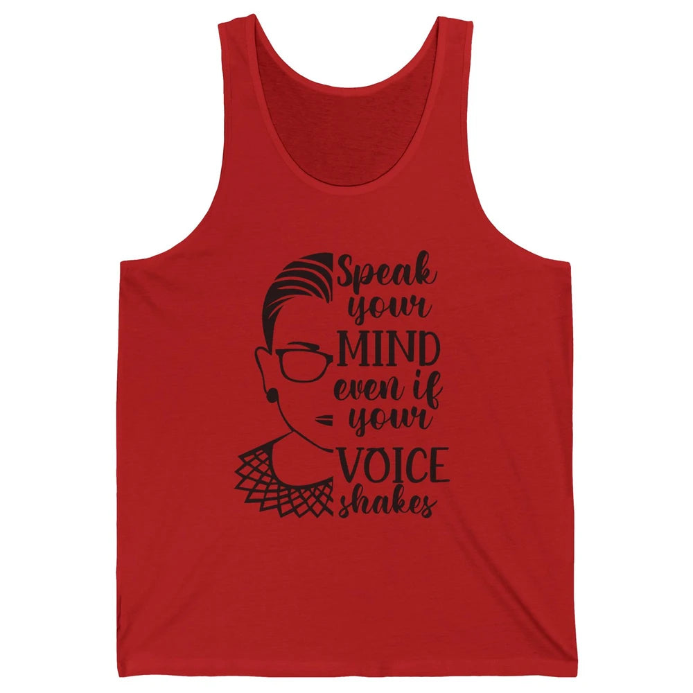 Retro Notorious RBG Speak Your Mind Even If Your Voice Shake Unisex Jersey Tank