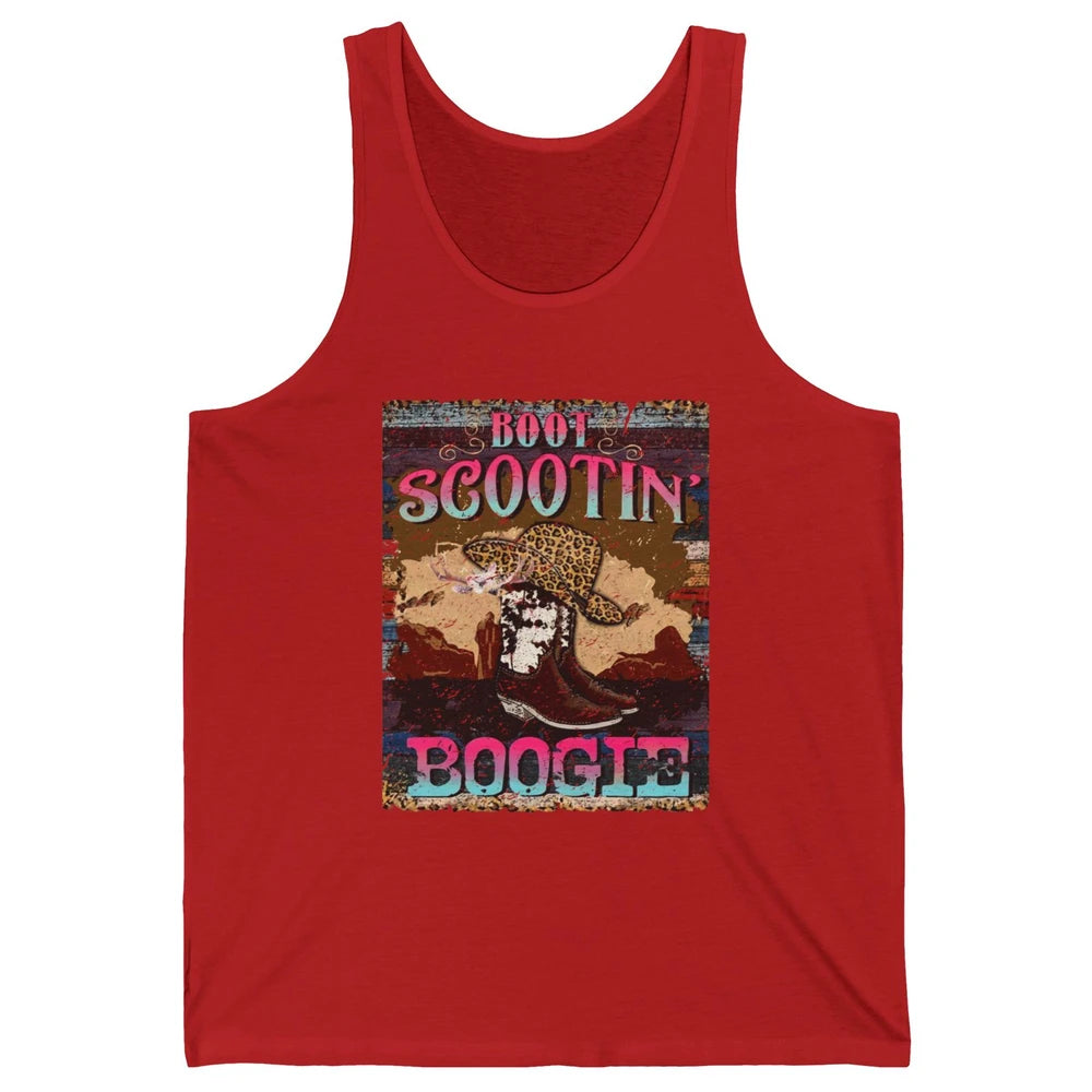 Leopard Cowboy Boots Hat Boot Scootin Boogie Western Country Unisex Jersey Tank