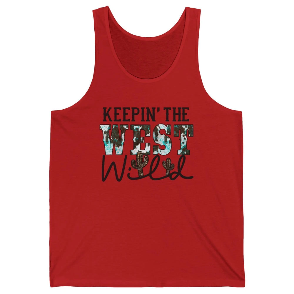Leopard Cactus Keeping The West Wild Western Country Cowboy Unisex Jersey Tank