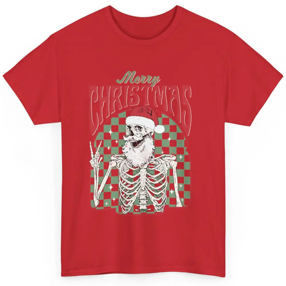 Merry Christmas Skeleton Santa Claus Vintage Xmas Skull Vibe Classic Unisex T-Shirt