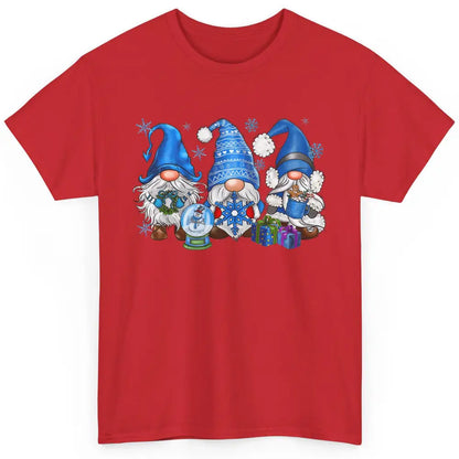Retro Blue Snowman Gnomes Blue Christmas Winter Gnomies Xmas Classic Unisex T-Shirt