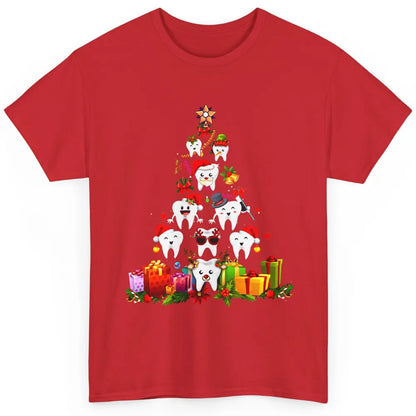 Funny Dentist Cute Teeth Christmas Tree Dental Christmas Classic Unisex T-Shirt