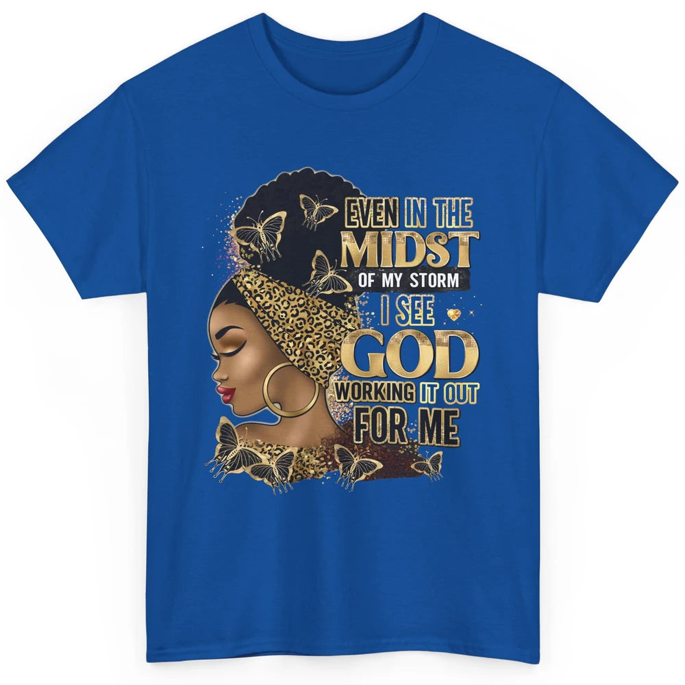 Black Girl In The Midst Of Storm Afro Woman Christian Belief Classic Unisex T-Shirt