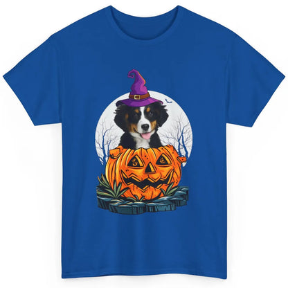 Bernese Mountain Dog Witch Pumpkin Halloween Spooky Season Classic Unisex T-Shirt
