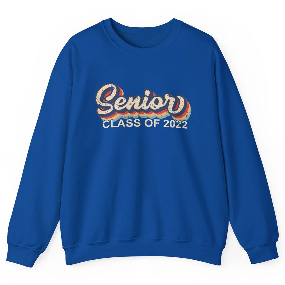 Vintage Retro Senior 2022 Graduation Class Of 2021 Men Women Unisex Crewneck Sweatshirt