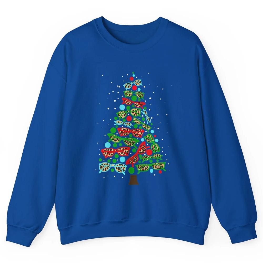 Optician Christmas Funny Xmas Tree Eyeglasses Optometrist Unisex Crewneck Sweatshirt
