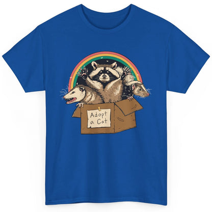 Adopt Forbidden Cats In Box Raccoon Skunks Possum Cat Lovers Classic Unisex T-Shirt