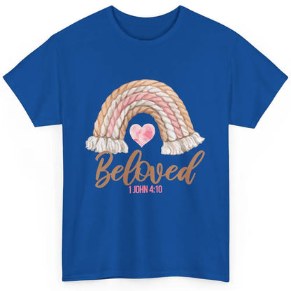 Beloved Christian Women Vintage Rainbow Bible Verse Heart Classic Unisex T-Shirt