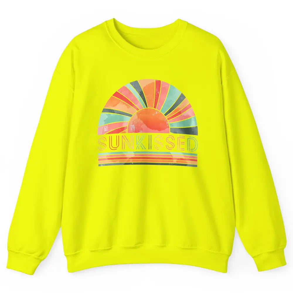 Retro Rainbow Sunkissed Summer Beach Life Vintage Boho Unisex Crewneck Sweatshirt