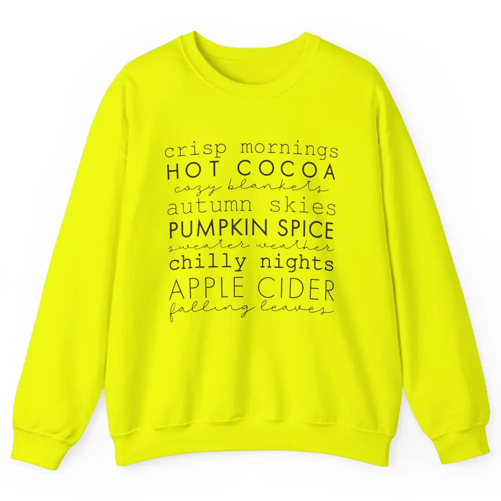 Fall Gift Sweater Weather Apple Cider Falling Leaves Autumn Unisex Crewneck Sweatshirt