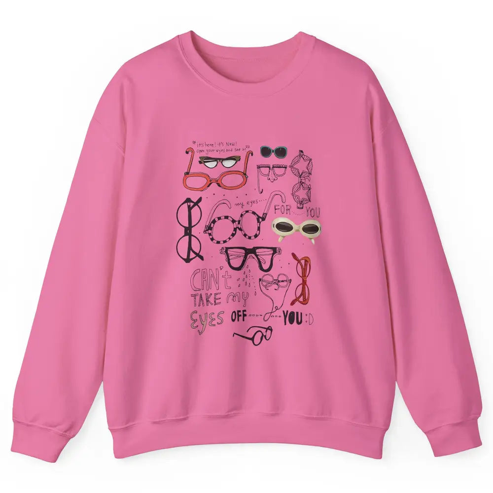 Optometrist Multiple Eyeglasses Hand Drawn Ophthalmologist Unisex Crewneck Sweatshirt