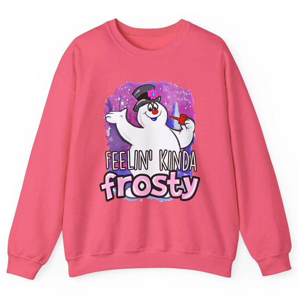 Christmas Snowman Feeling Kinda Frosty Snowflakes Christmas Unisex Crewneck Sweatshirt