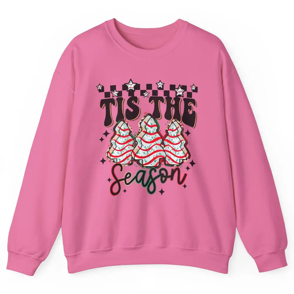 Funny Christmas Tree Cake Tis The Season Debbie Western Xmas Unisex Crewneck Sweatshirt