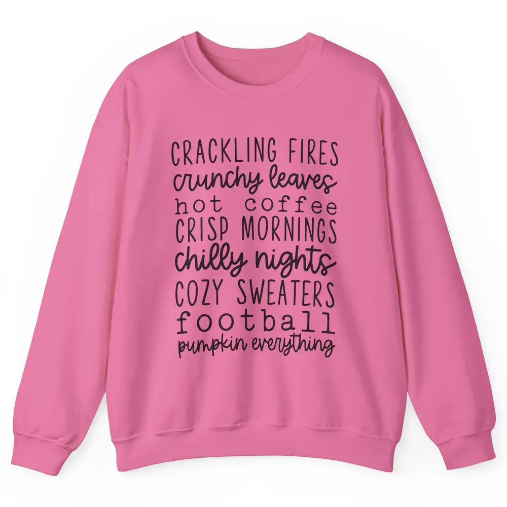 Fall Favorite Crackling Fire Pumpkin Everything Thanksgiving Unisex Crewneck Sweatshirt