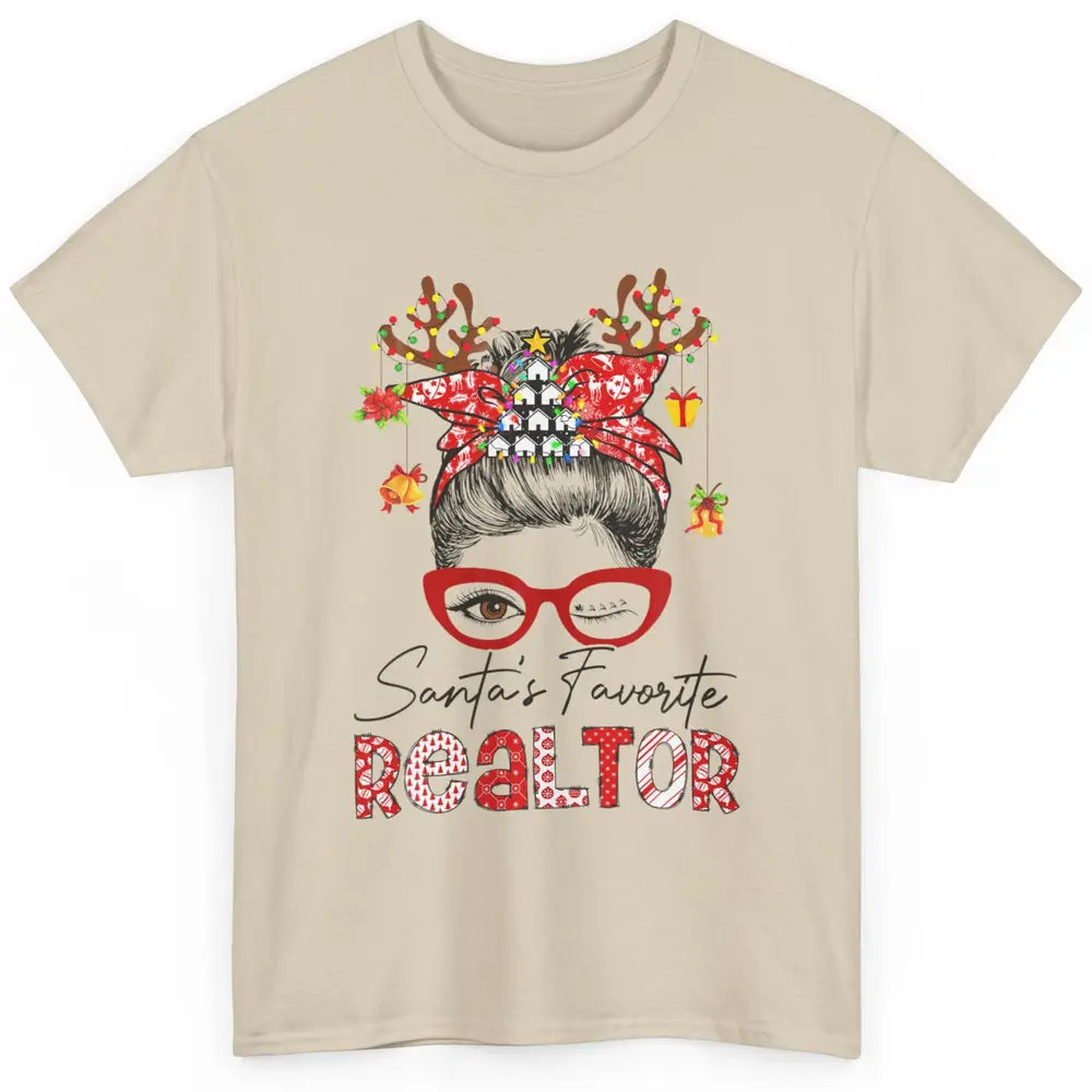 Merry Christmas Xmas Santa Messy Hair Realtor Real Estate Classic Unisex T-Shirt