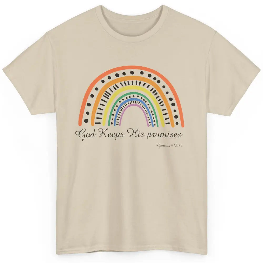 Retro Rainbow God Keeps His Promises Christian Religious Classic Unisex T-Shirt