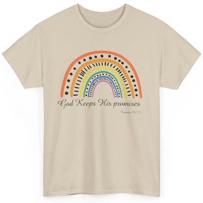 Retro Rainbow God Keeps His Promises Christian Religious Classic Unisex T-Shirt