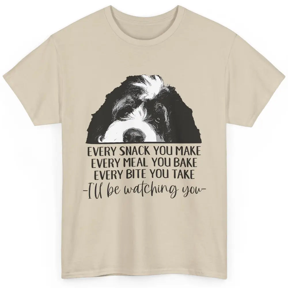 Bernedoodle I'll Be Watching You Bernedoodle Dog Lovers Gift Classic Unisex T-Shirt